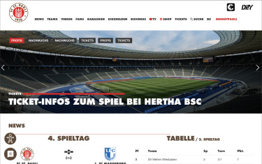 Screenshot von fcstpauli.com mit Overlay von Eyeable